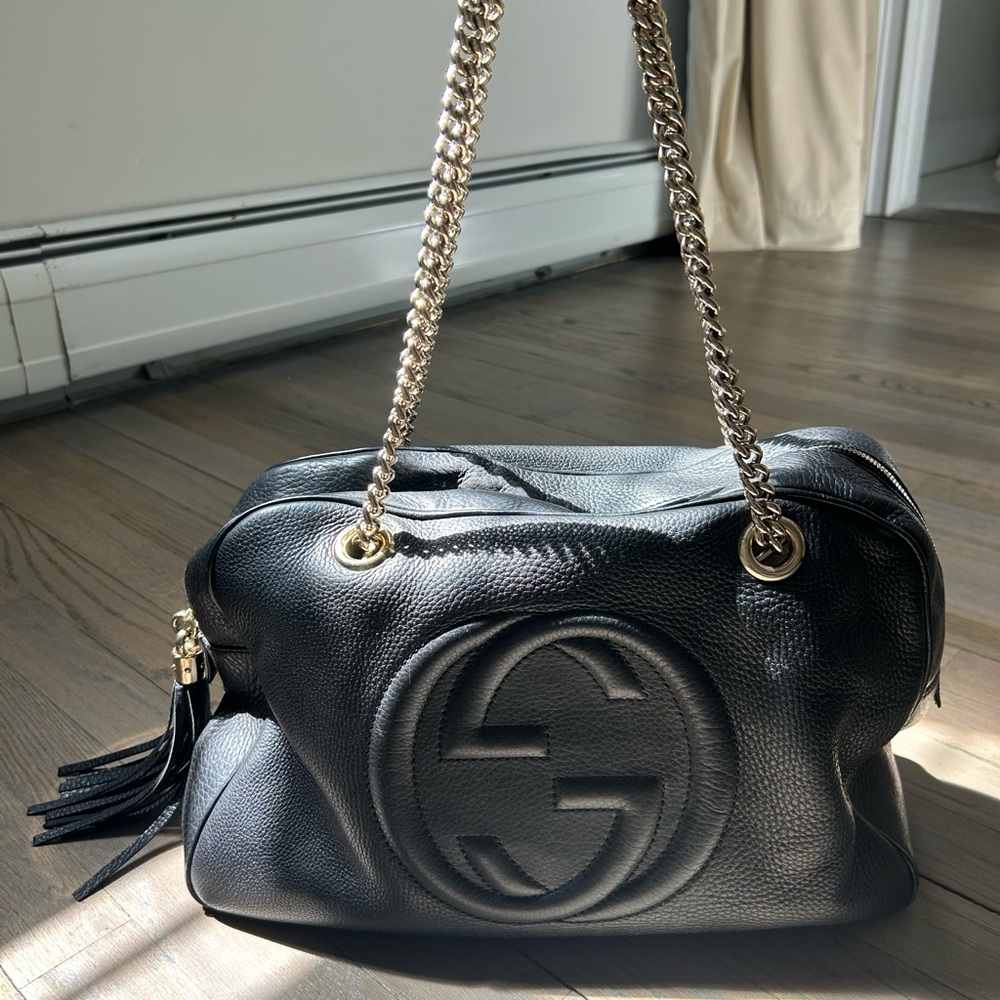 Gucci Black Leather Shoulder Bag